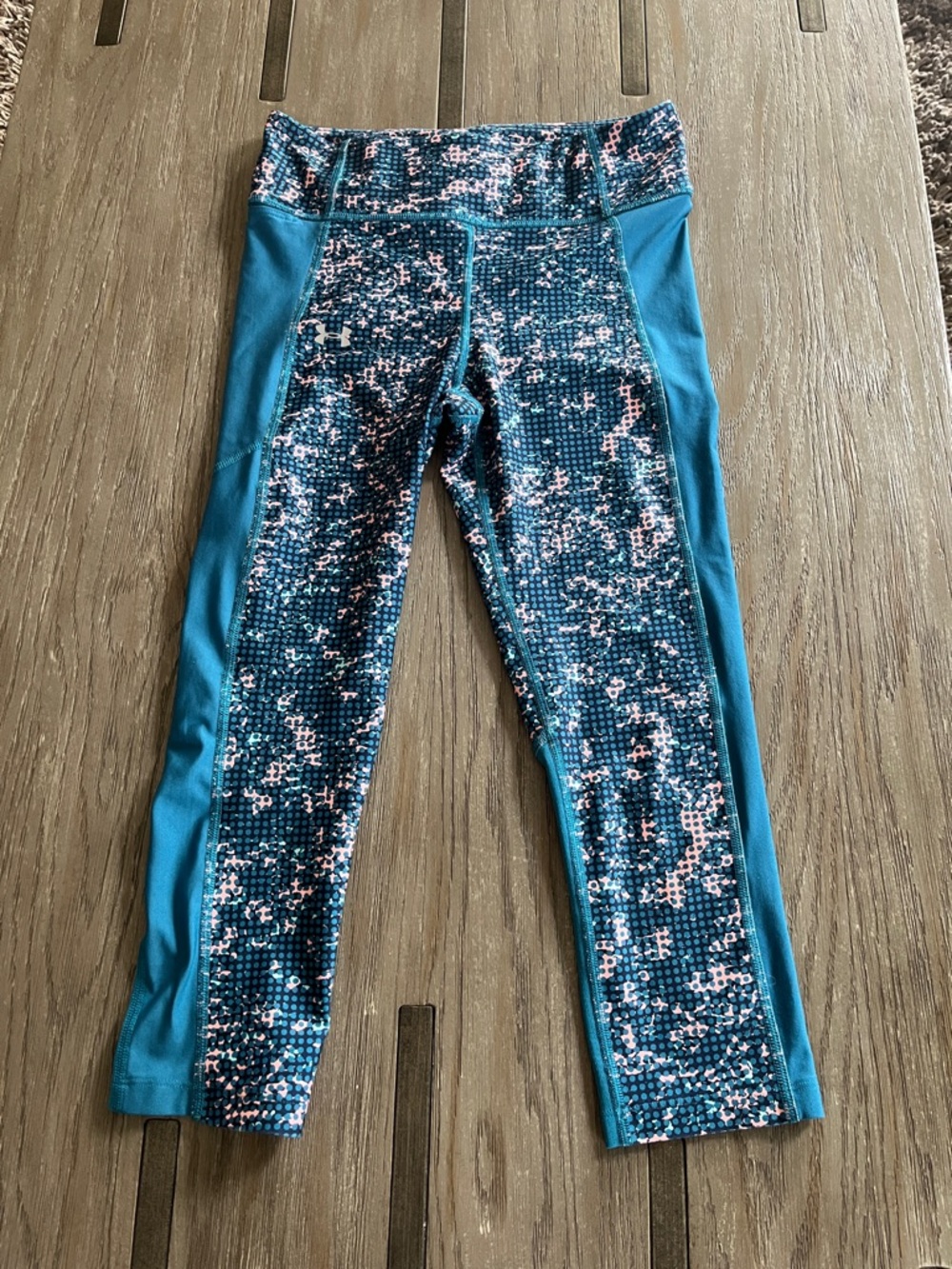 Under Armour Teal Pixel-Print Girls' Active Leggings